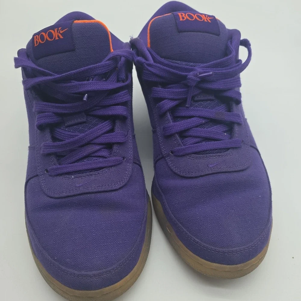 Nike Book 1 Men's Low Top Lace Up Athletic Sneaker Solid Purple Orange Size 10